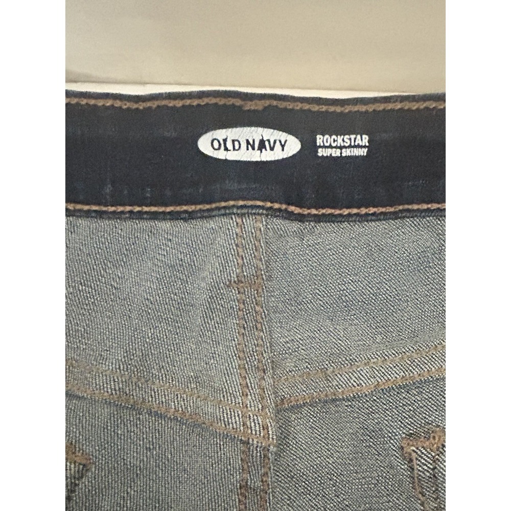 Old Navy Rockstar Super Skinny Jeans Womens Size 16 Dark Denim Jeans Stretch - Picture 5 of 11